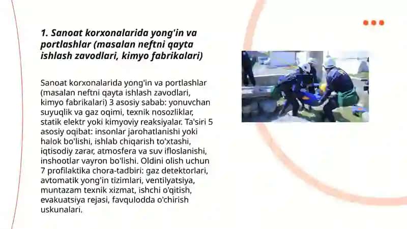 O'zbekistonda bolishi mumkun bo'lgan texnigen favqulotda vaziyatlar 3
