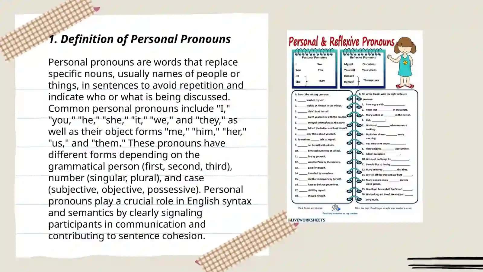 Personal and possessive pronouns 3