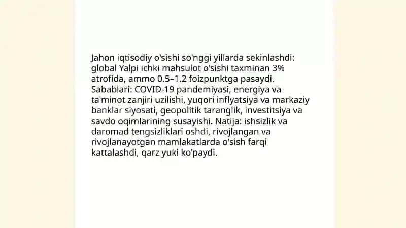 Jahonning global iqtisodiy muammolari 3