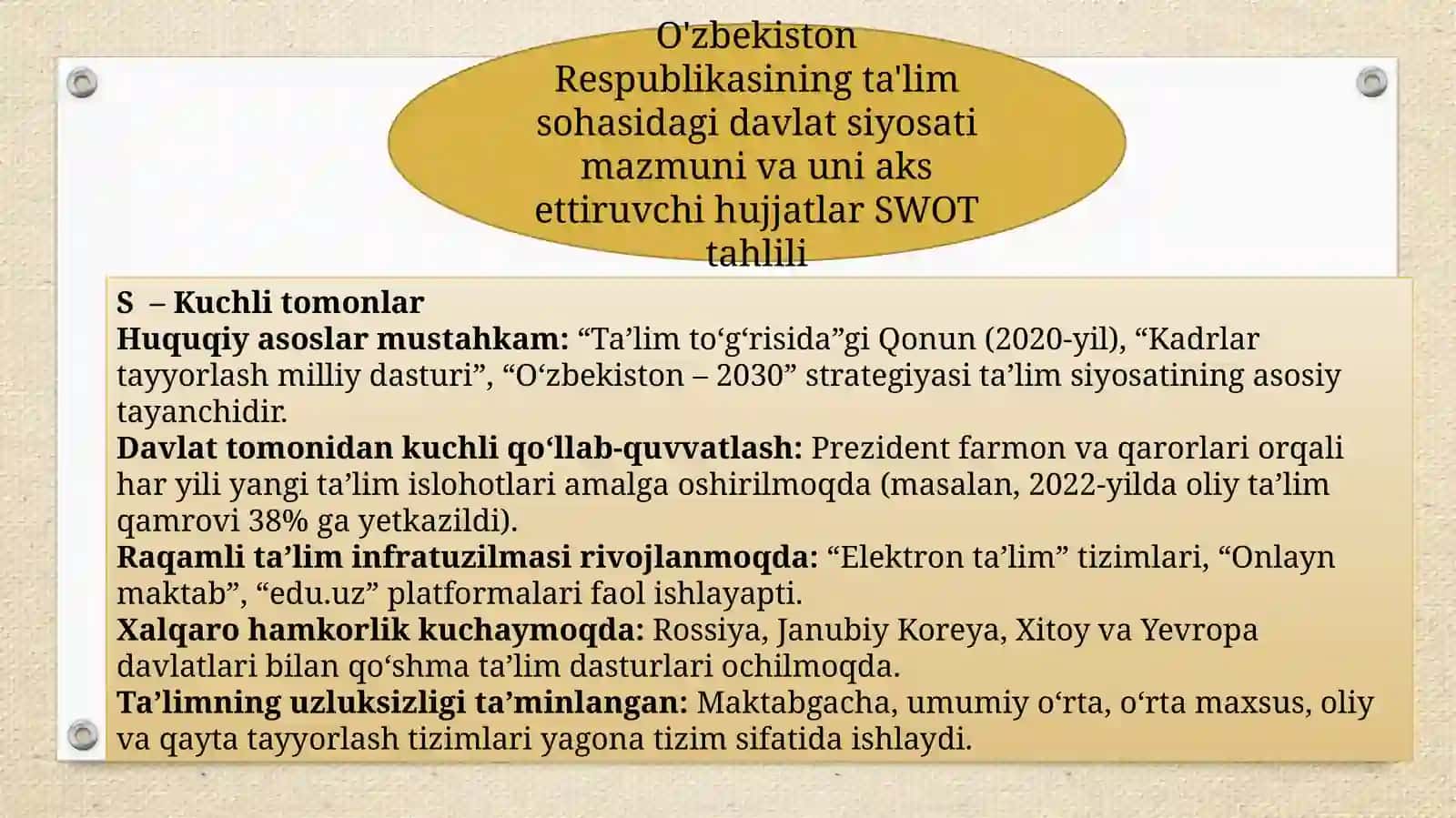 O‘zbekiston Respublikasining ta’lim sohasidagi davlat siyosati mazmuni 3