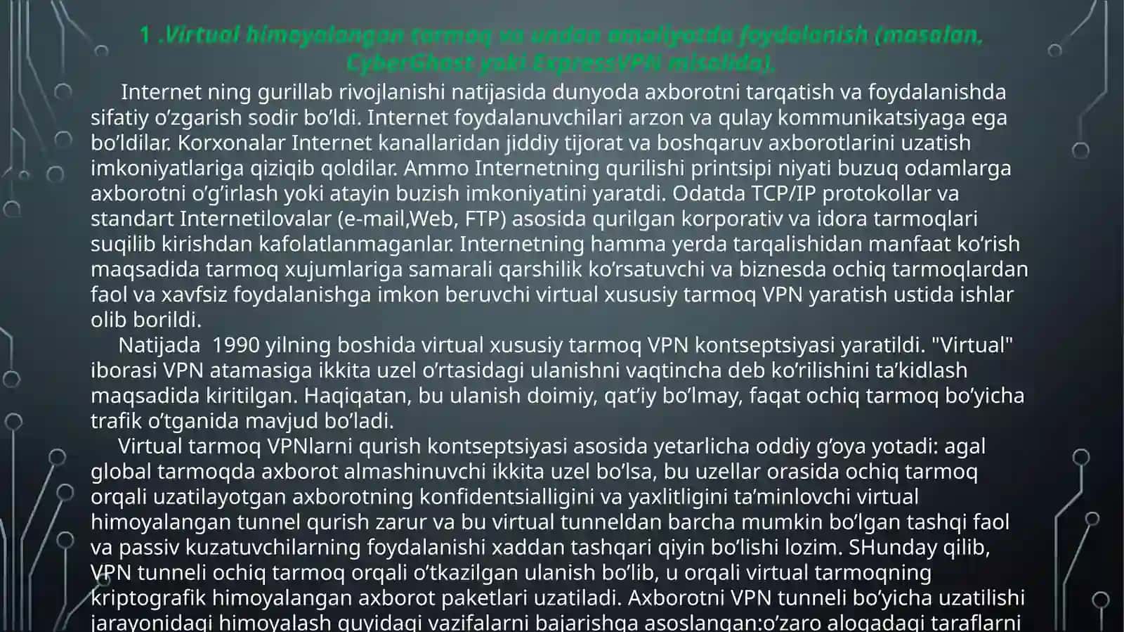 KIBERXAVFSIZLIK ASOSLARI 3