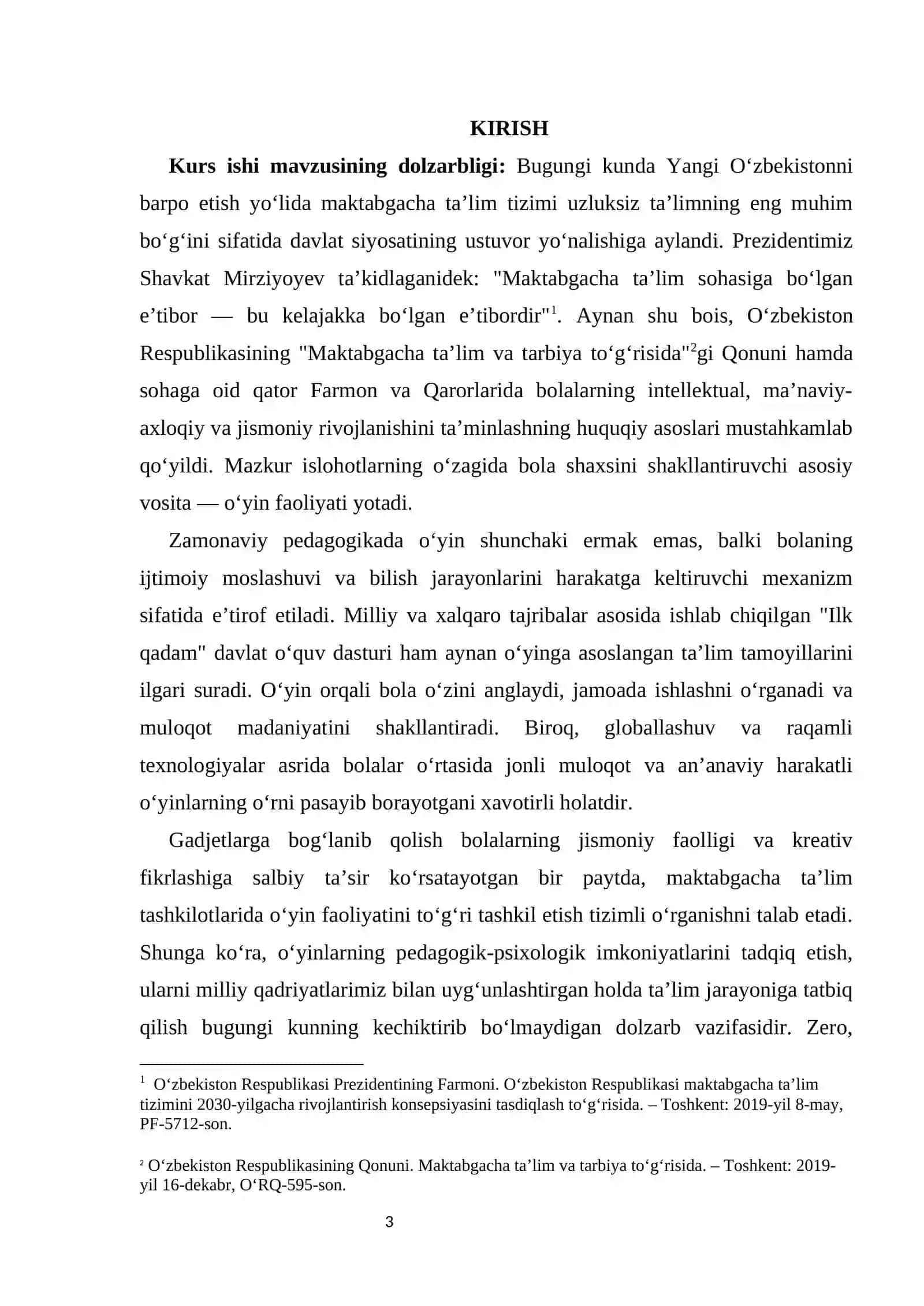 O‘yin bola faoliyatining asosiy turi sifatida  SLAYD 3