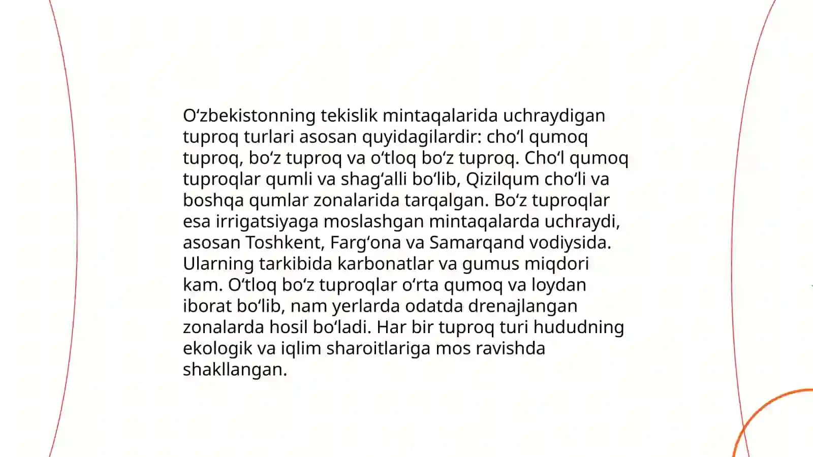 O'zbekistonning tekislik mintaqasi tuproqlari geografiyasi va uni muhofaza qilish 3