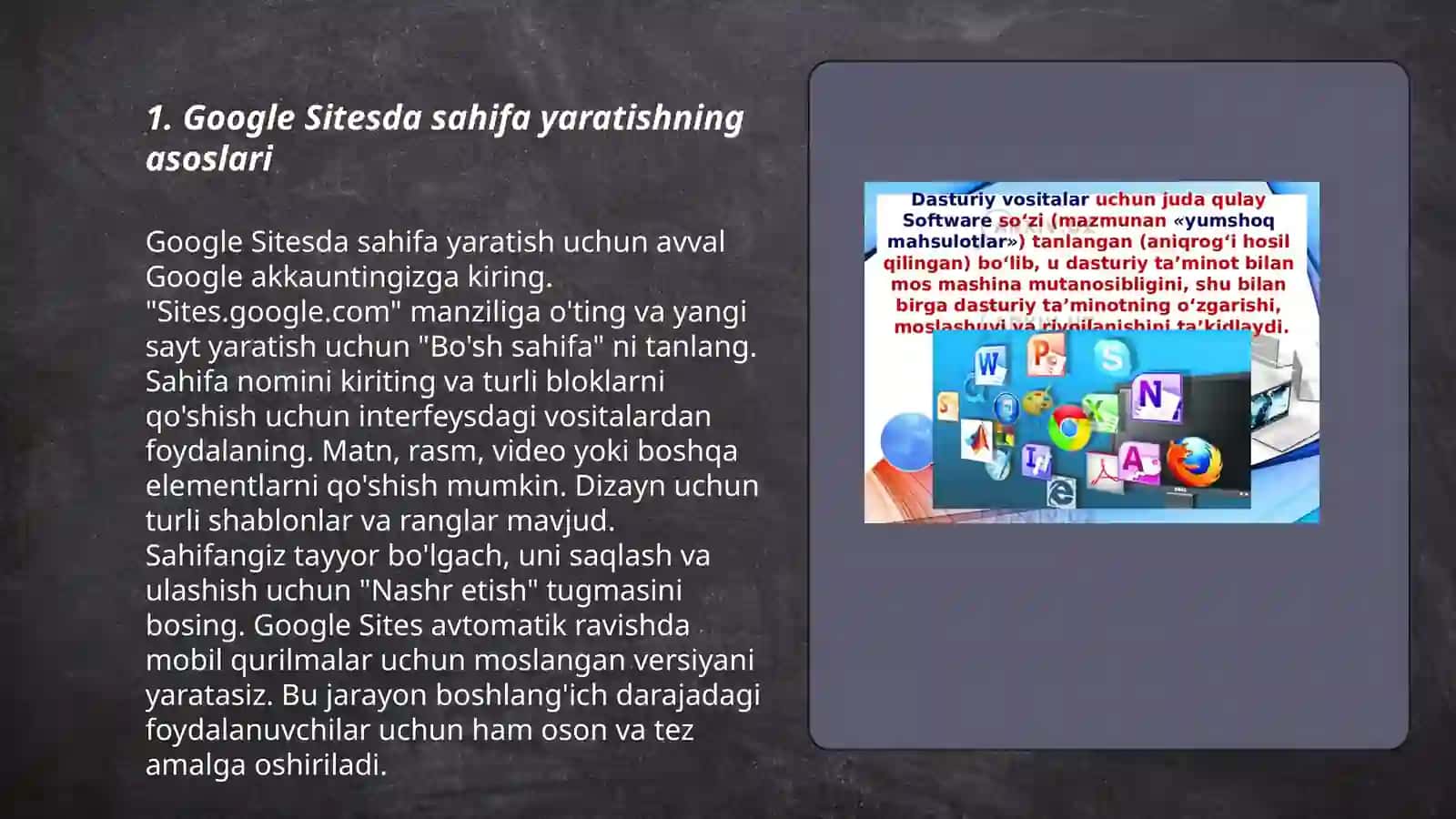 Google sitesda veb sahifalar yaratish 3