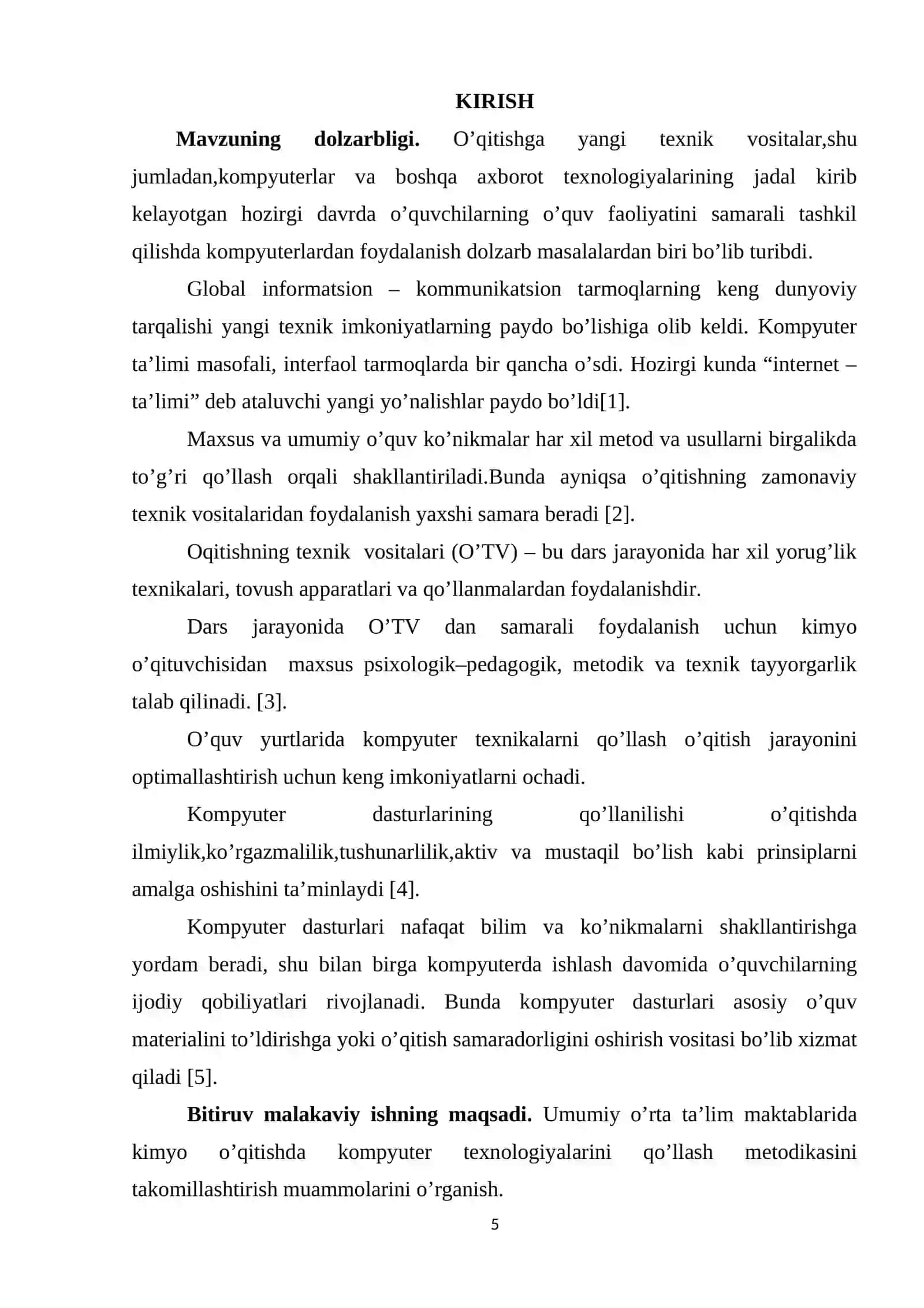 Umumiy o’rta ta’lim maktablarida kimyo o’qitishni kompyuter texnologiyalari asosida takomillashtirish 3