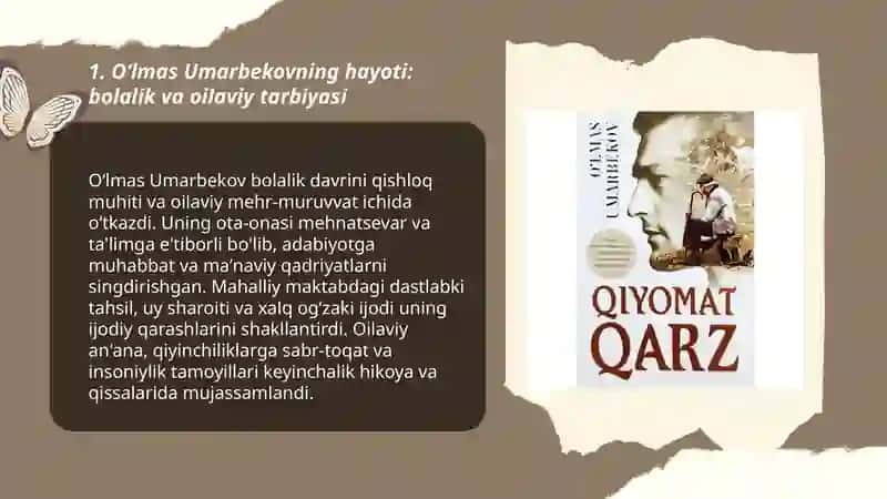 Oʻlmas Umarbekov hayoti va ijodi va,,Qiyomat qarz “ hikoyasi 3