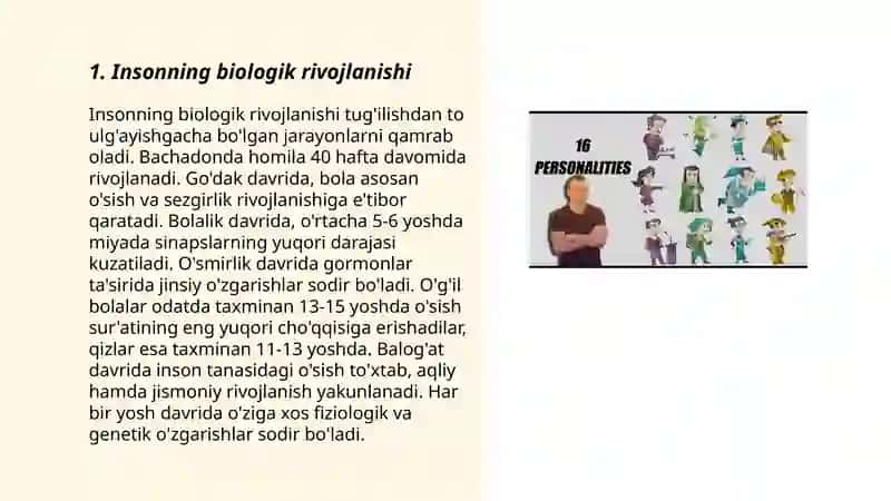 Insonni biologik va ijtimoiy rivojlanishi 3