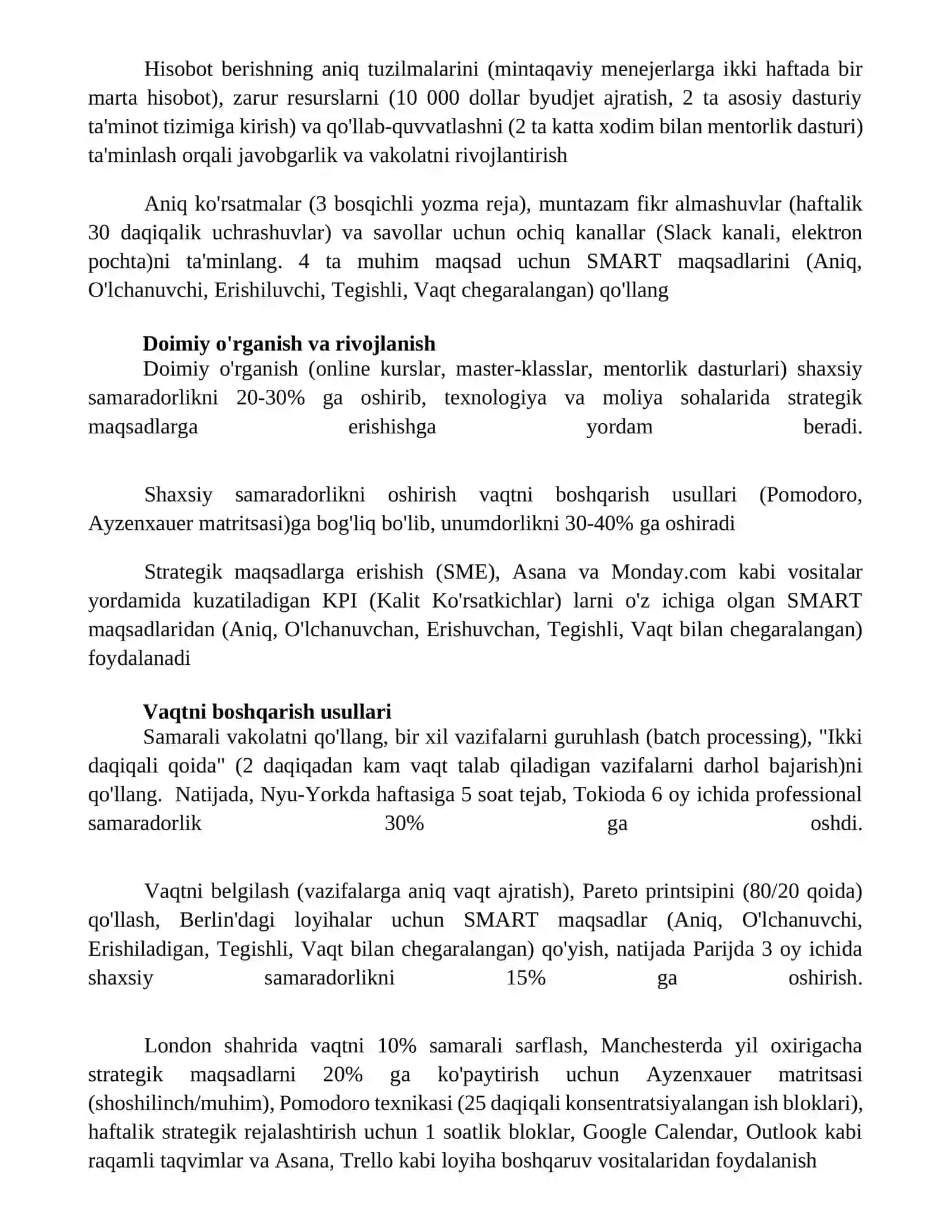 Strategik maqsadlarga erishish va shaxsiy samaradorlikni oshirish metodlari 3