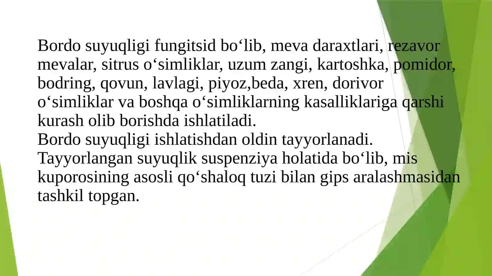 Bordo suyuqligini tayyorlash va uni sifat ko‘satkichlarini aniqlash 3