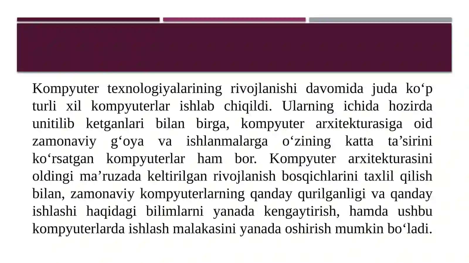 Kompyuterning turulari va tashkiliy qismlari 3