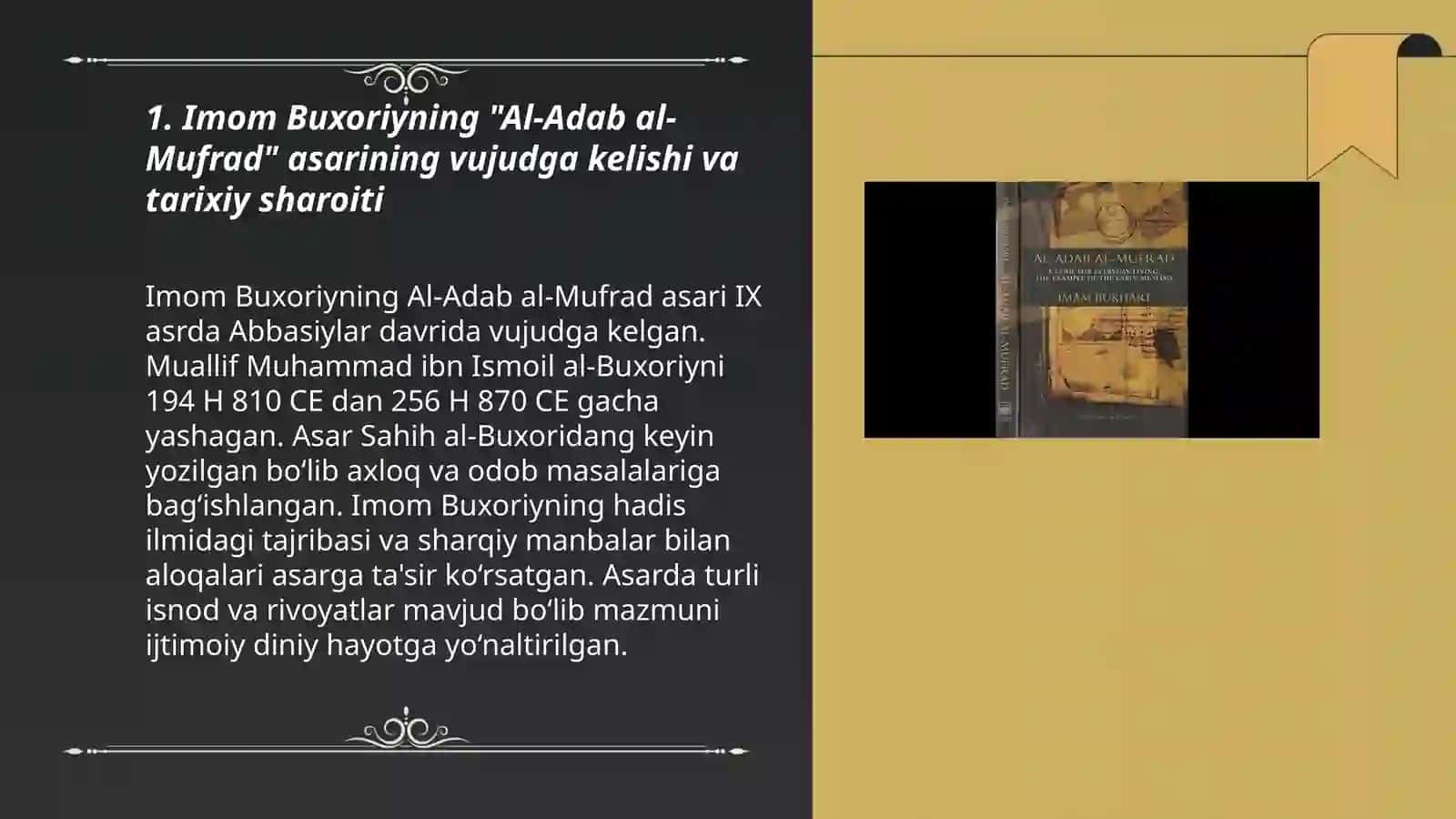 Imom Buxoriyning "Al-Adab al-Mufrad" asari 3