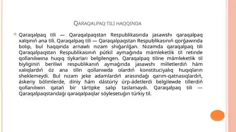 Mamleketlik til haqqindagi Qaraqalpaqstan Respublikasi nizamlari 3
