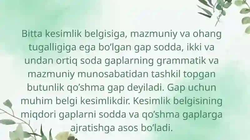 qoʻshma gap qismlari orasidagi funksional munosabatiga koʻra turlari tahlili. 3