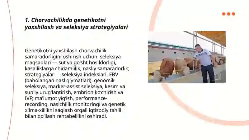 Chorvachilikda iqtisodiy samaradorlikni oshirish va bu boradagi muammolar 3