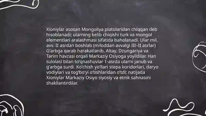 Xioniylar Kidariylar Eftaliylar davlati 3