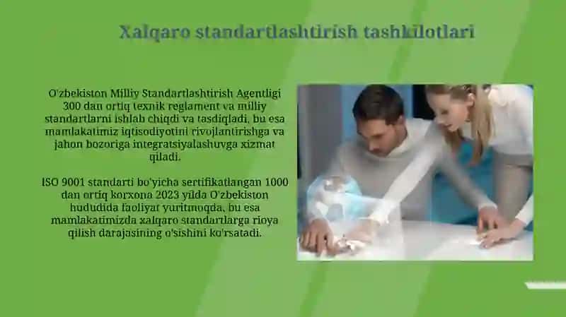 Xalqaro standartlarni qo'llash va joriy etish 3