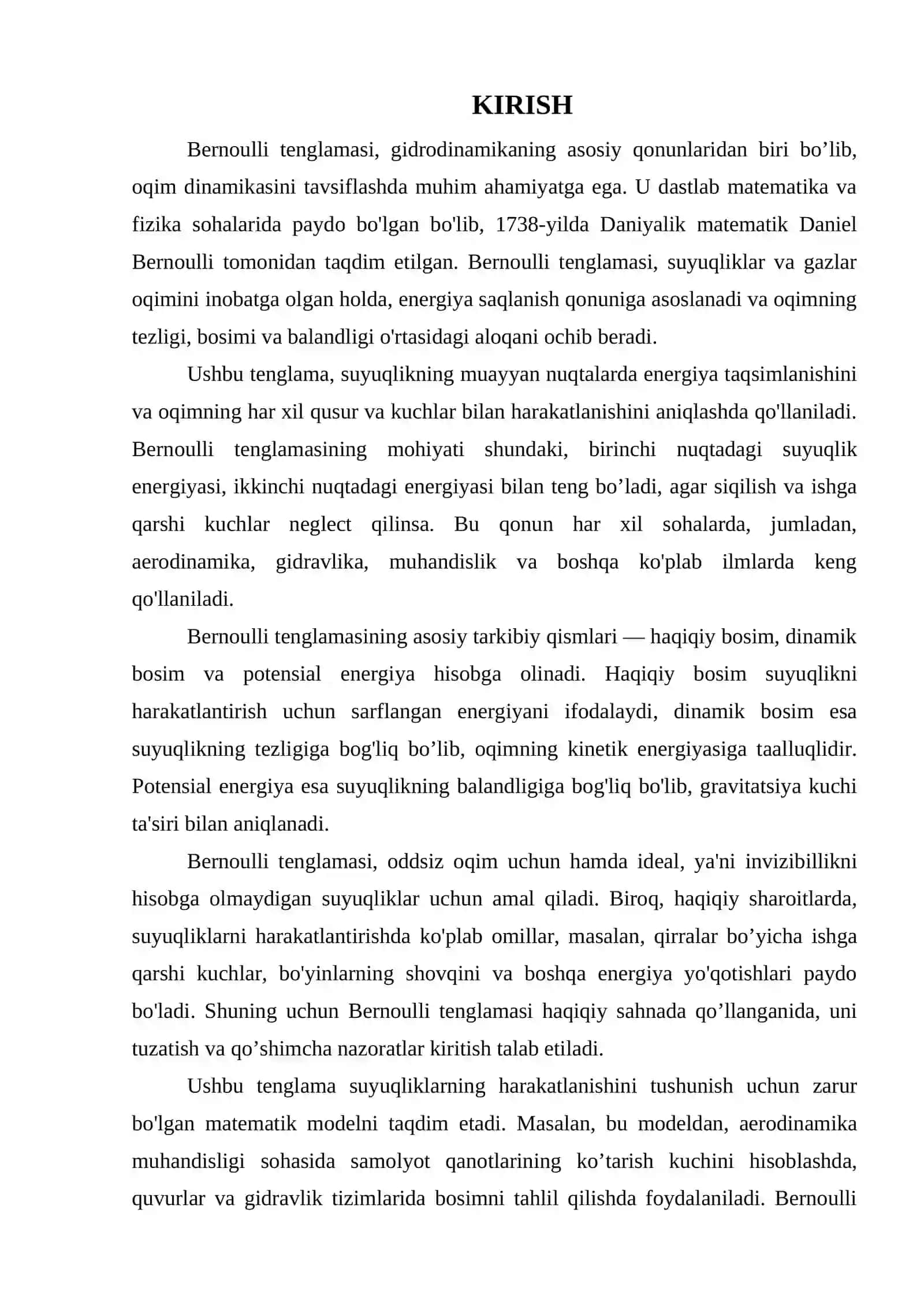 BERNULLI TENGLAMASI 3