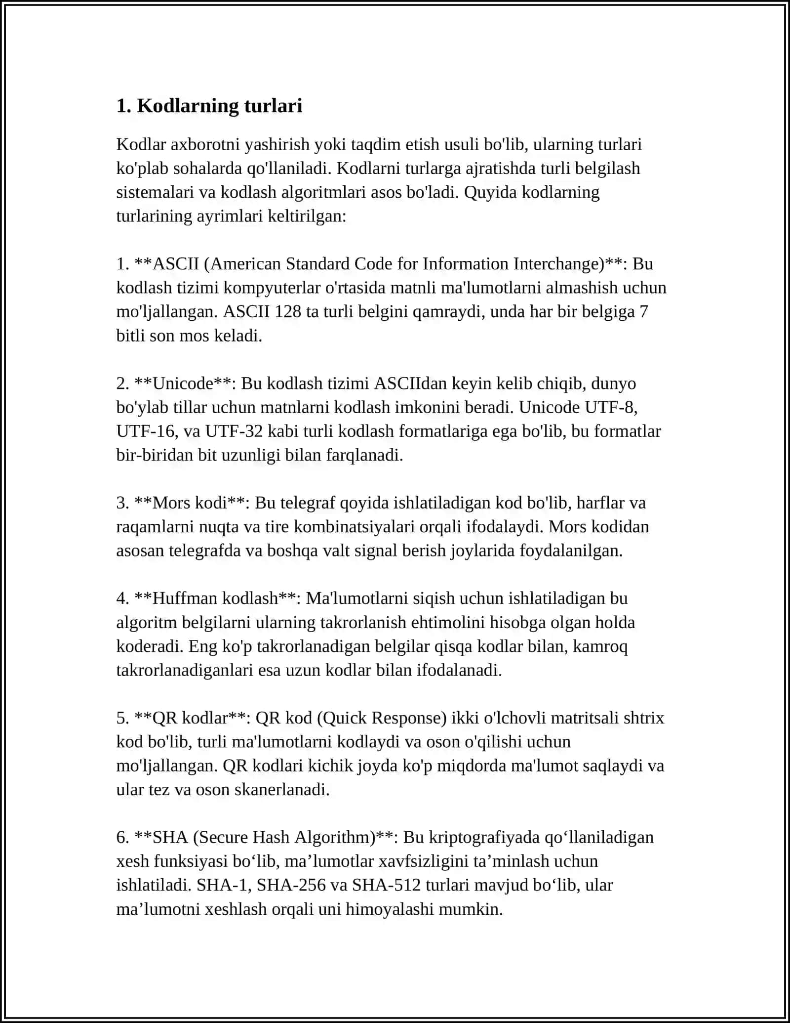 KODLAR HAQIDA 3
