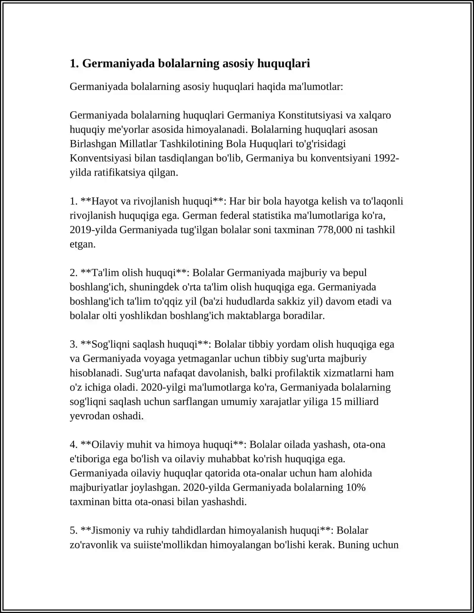 GERMANIYADA BOLALARNING HUQUQIY VAKOLATLARI 3