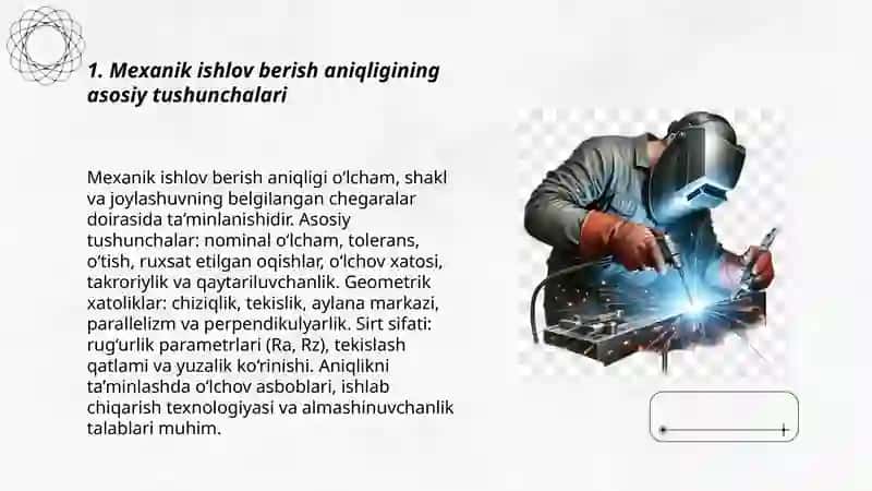 Detallarga mexanik ishlov berish aniqligi 3