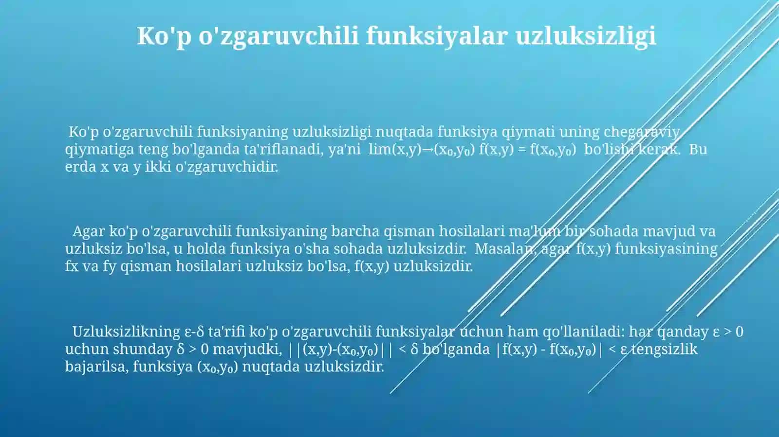 Ko‘p o‘zgaruvchili oshkormas 3