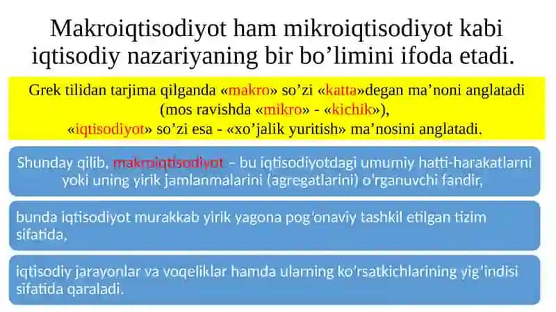 MAKROIQTISODIYOT FANINIG PREDMETI, MAQSADI VA VAZIFALARI 3