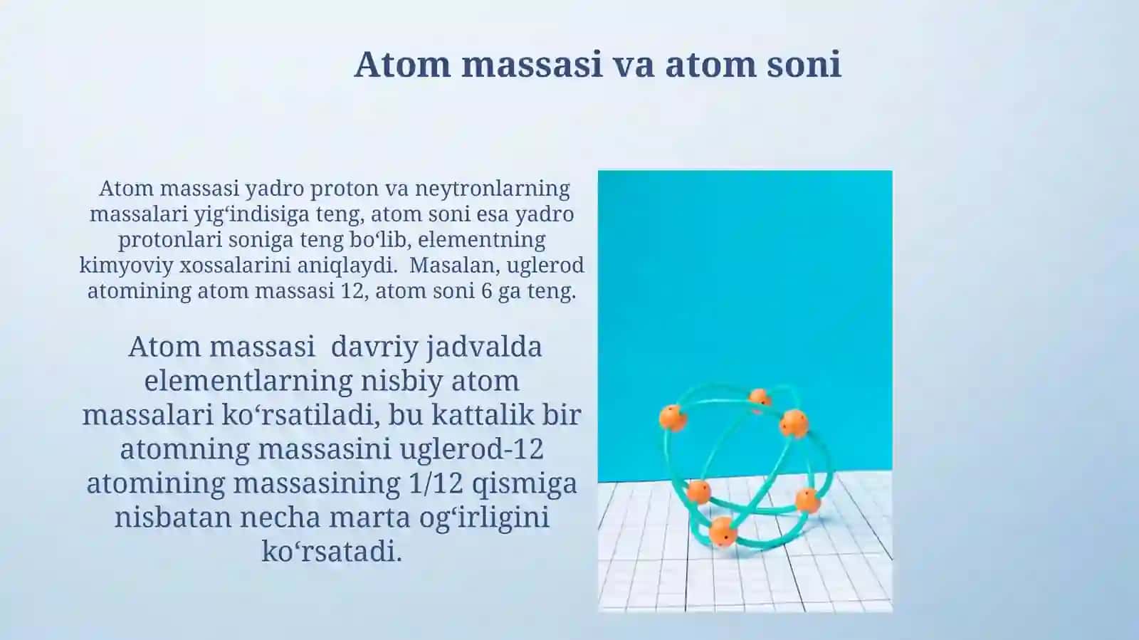 Atom tuzilishi. Proton, neytron va elektronlar 3