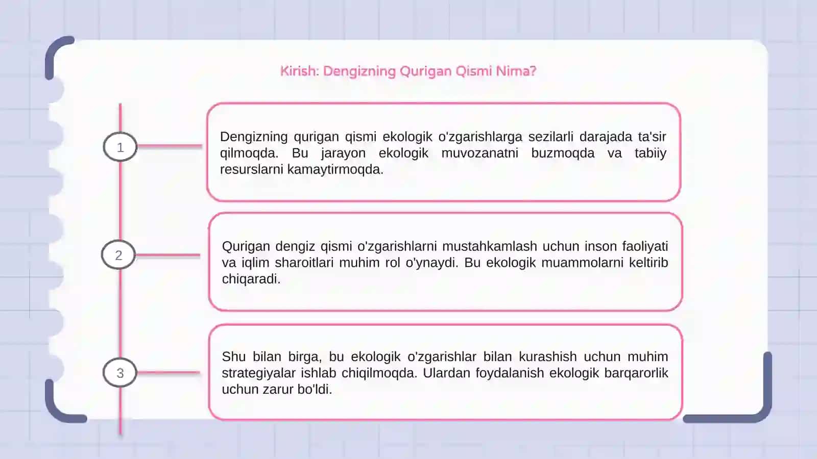 Dengizning Qurigan Qismi Ekologik O'zgarishlari 3