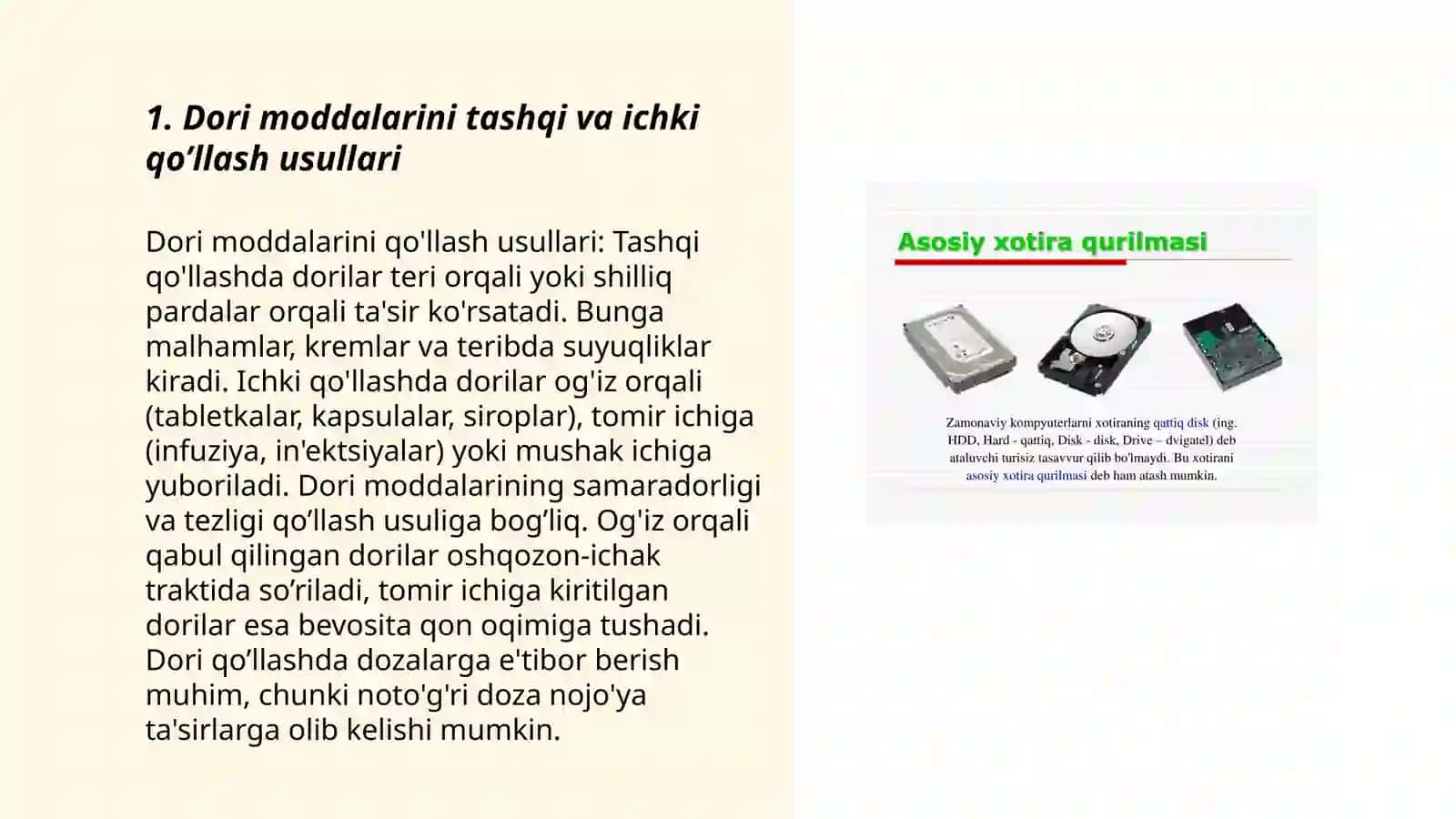 Dori moddalarini tashqi va ichki usulda qo'llash ko'nikmalari 3