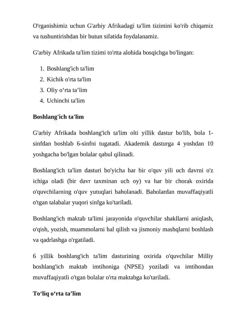 Afrika Mamlakatlarda Ta'lim Tarbiya Jarayonlari 3