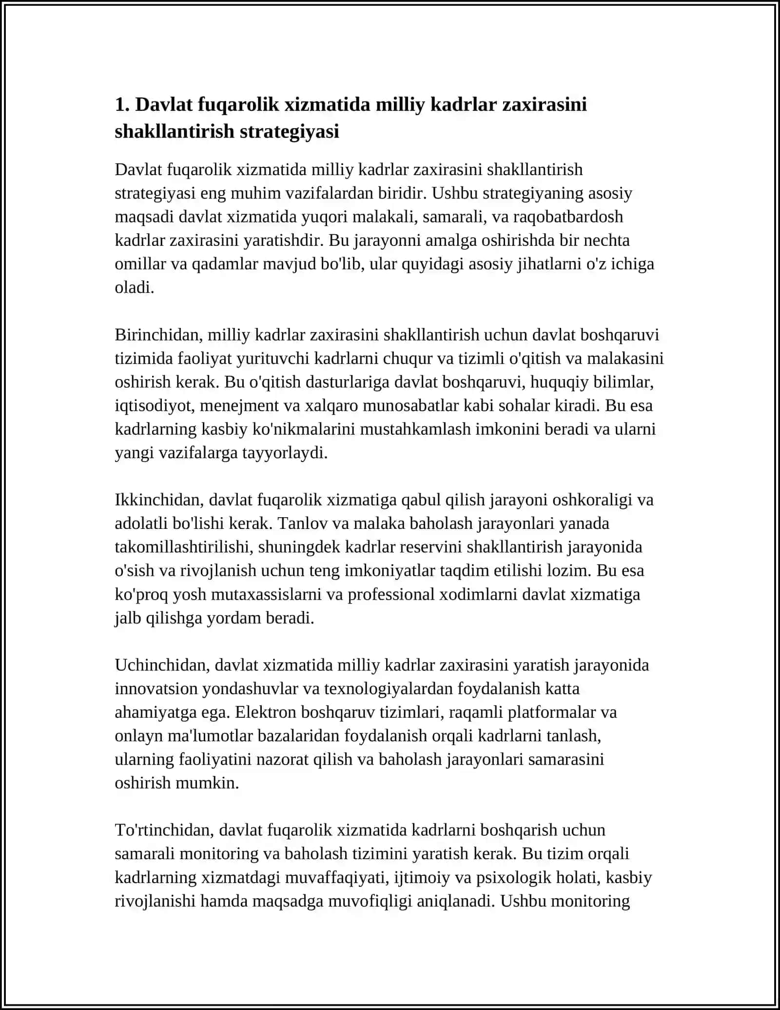 DAVLAT FUQOROLIK XIZMATIDA MILLIY KADRLAR ZAXIRASI 3