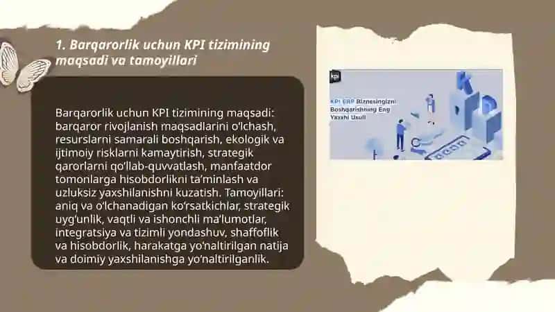 Barqarorlik uchun KPI tizimi 3
