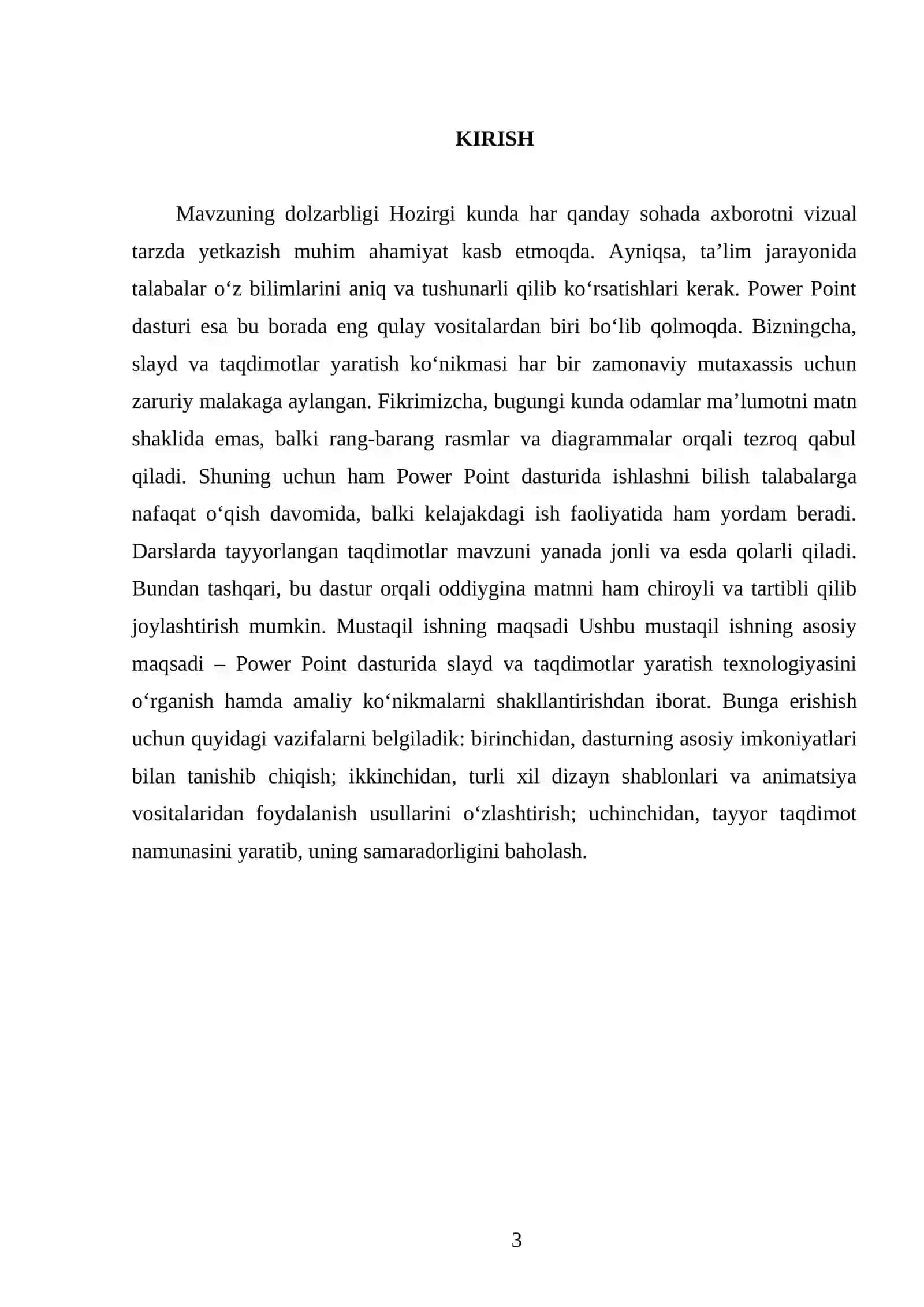 Power Point dasturida slayd va taqdimotlar yaratish 3