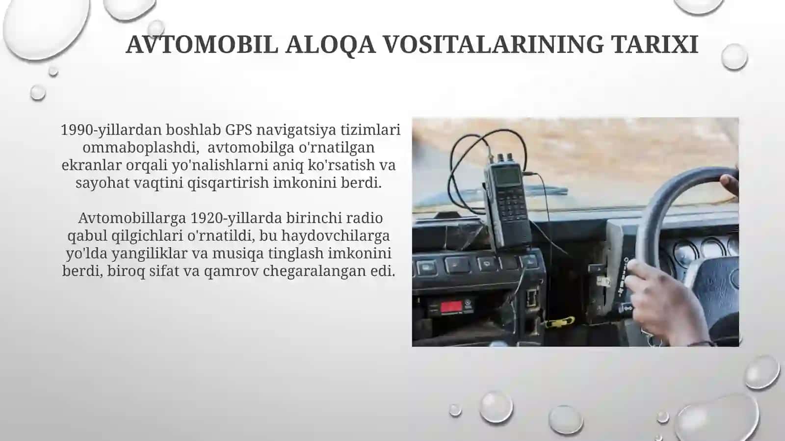 Avtomobil tonnelida aloqa vositalari 3