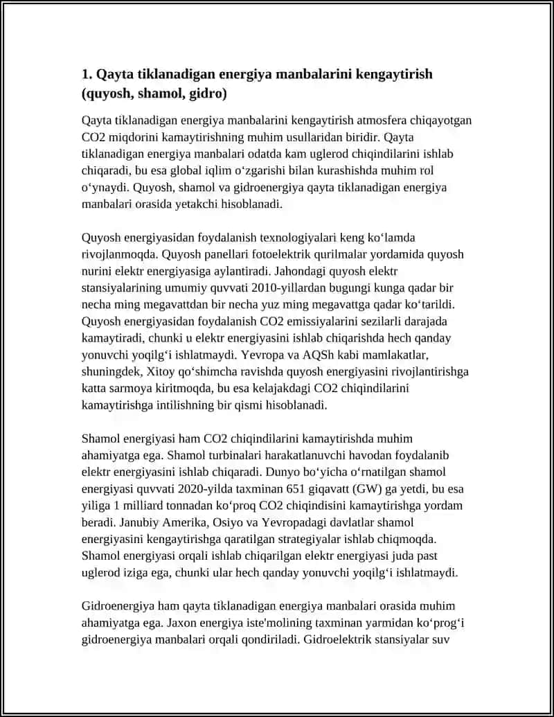 ATMOSFERA CHIQAYOTGAN CO2 NI KAMAYTIRISH USULLARI 3