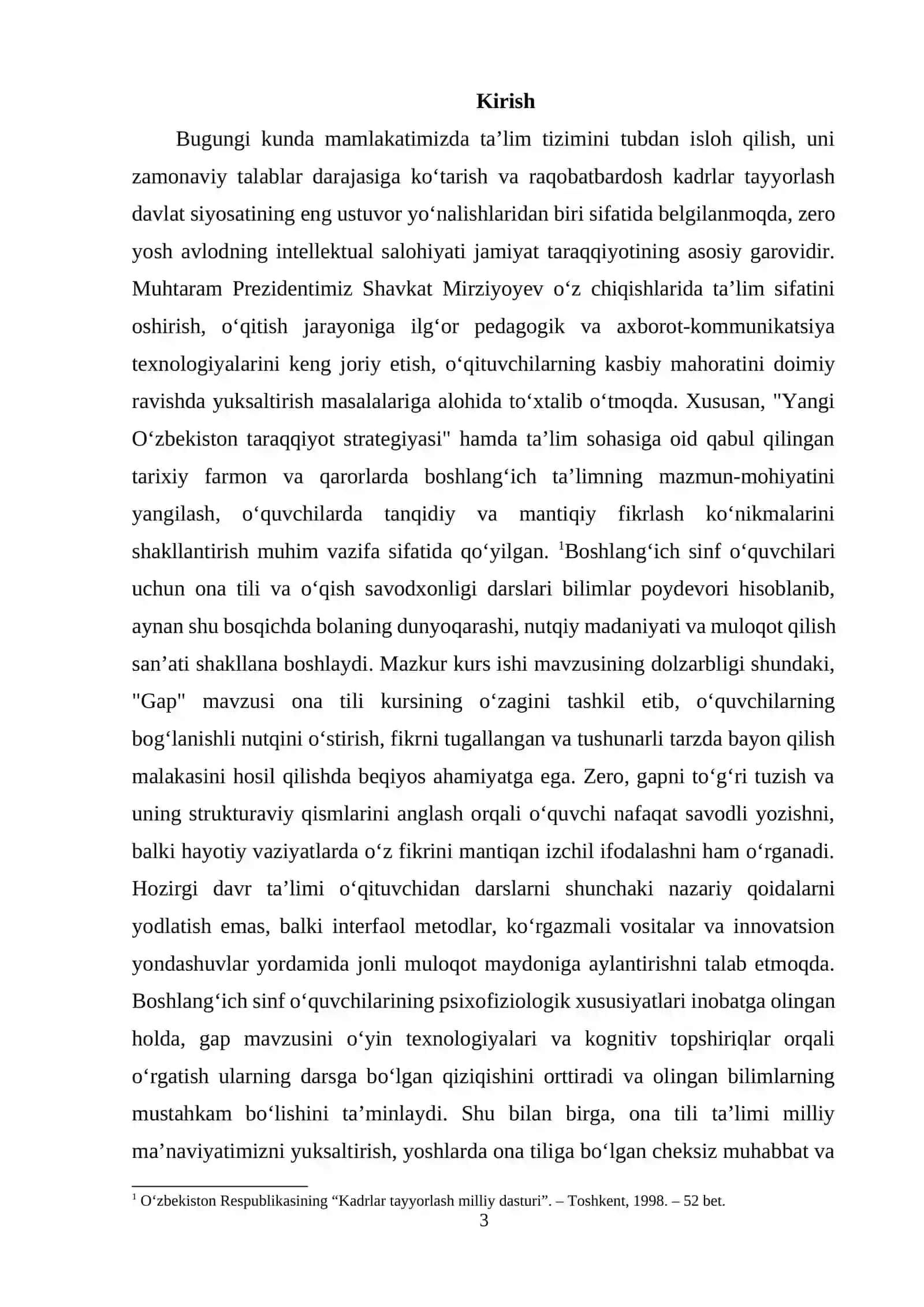 Boshlangich sinflarda Gap mavzusini ôrgatish metodikasi 3