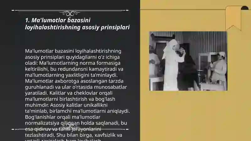 Tibbiyotda ma'lumotlar bazasi loyihalashtirish Mutaxassis shifokorning ma'lumotlar bazasini boshqaruvchi tizimlar 3
