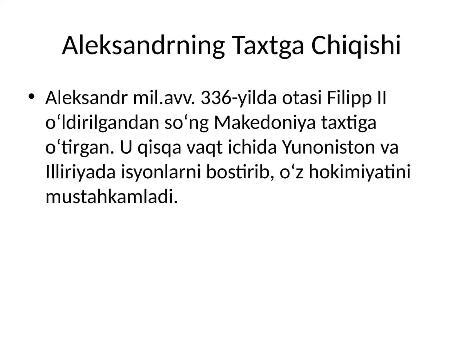 Mavzu:Makedoniyalik Aleksandrning Harbiy Yurishlari 3