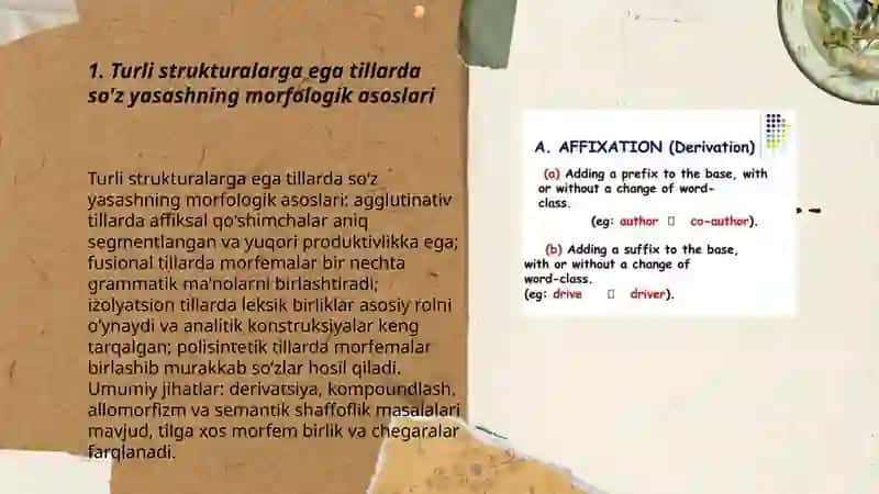 Turli strukturalarga ega tillarda so'z yasashning morfologik asoslari 3