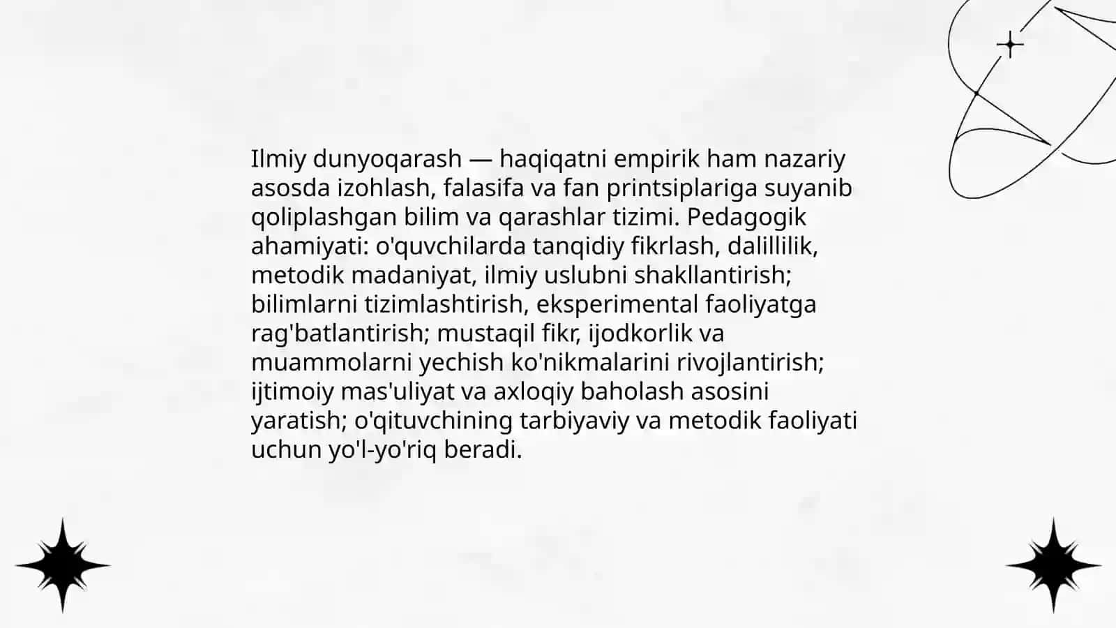 Ilmiy dunyoqarash tushunchasi va pedagogik ahamiyati 3