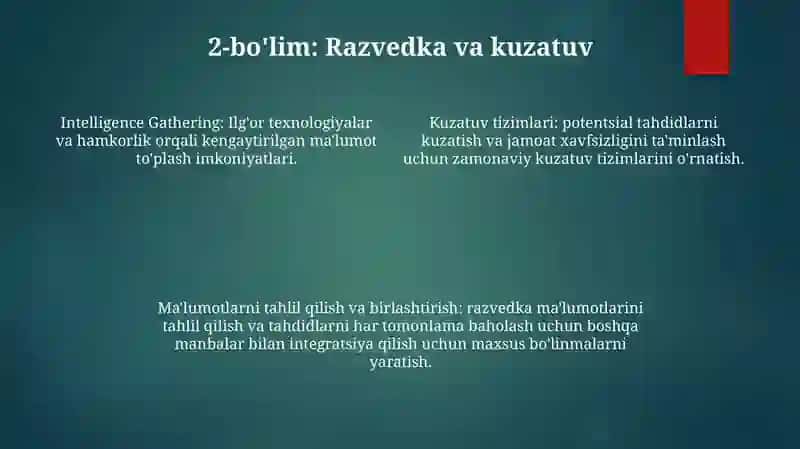 Milliy Xavfsizlikni Taminlash Borasida Amalga Oshirilayotgan Ishlar 3