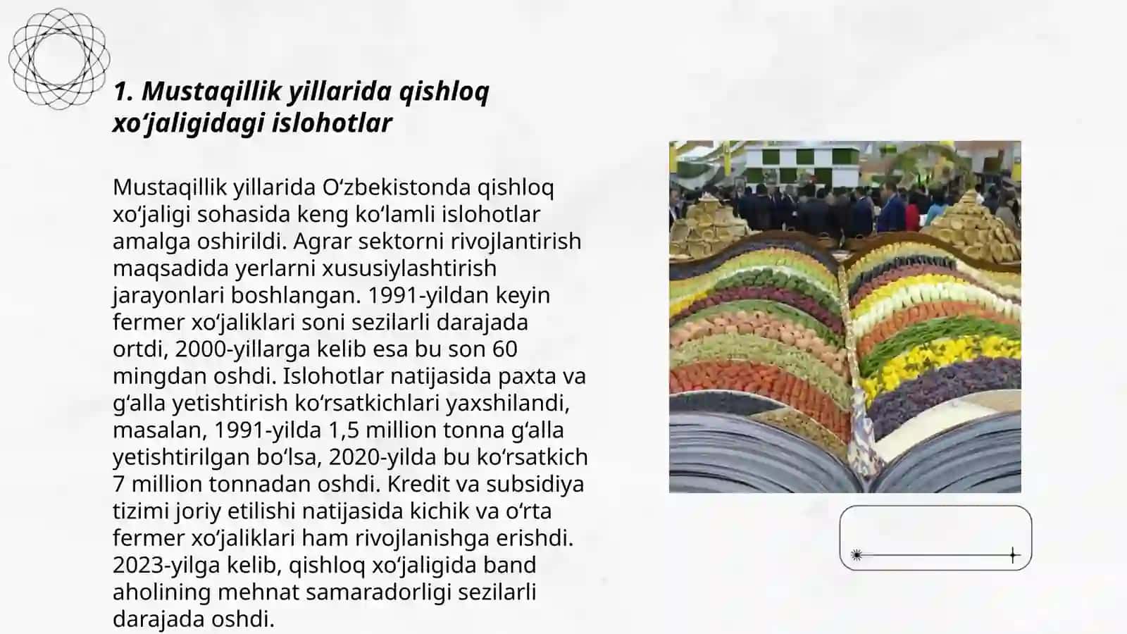 Mustaqillik yillarida qishloq xo‘jaligidagi islohotlar 3