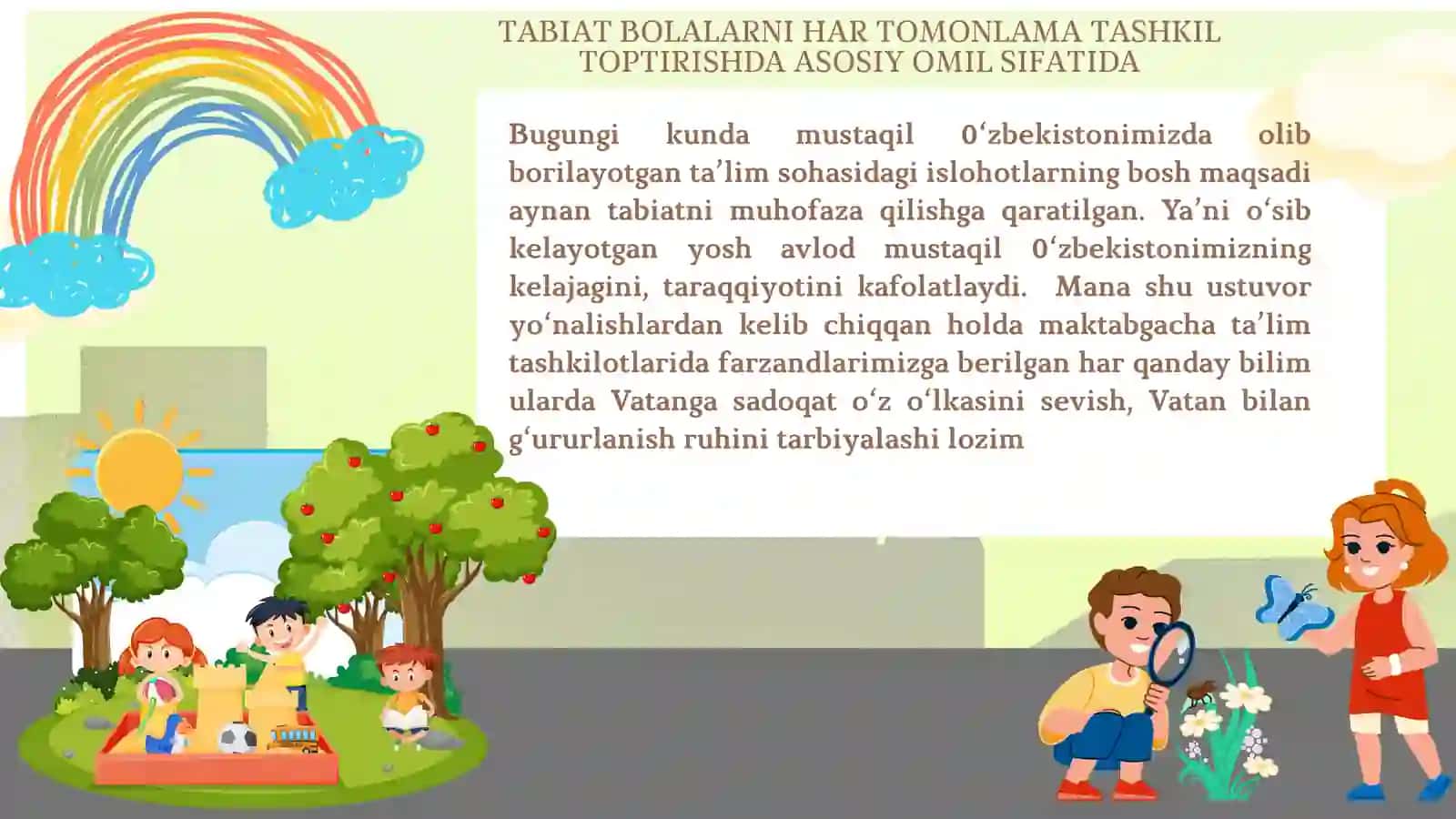 MАKTABGACHA TA’LIM TASHKILOTLARIDA TABIATSHUNOSLIK ISHLARINI TASHKIL ETISH 3