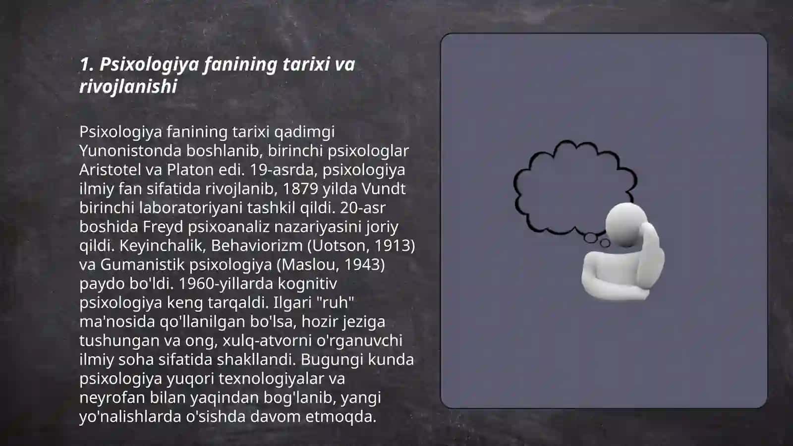 Psixologiya fanining tarixi va rivojlanishi 3