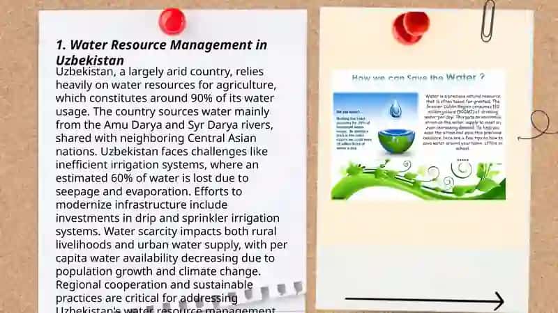 Environment. Discussion on economizing the usage of water in Uzbekistan 3
