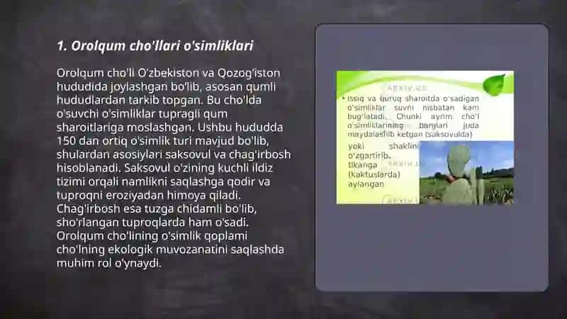 O'zbekistonning noyob o'simlik jamoalari 3