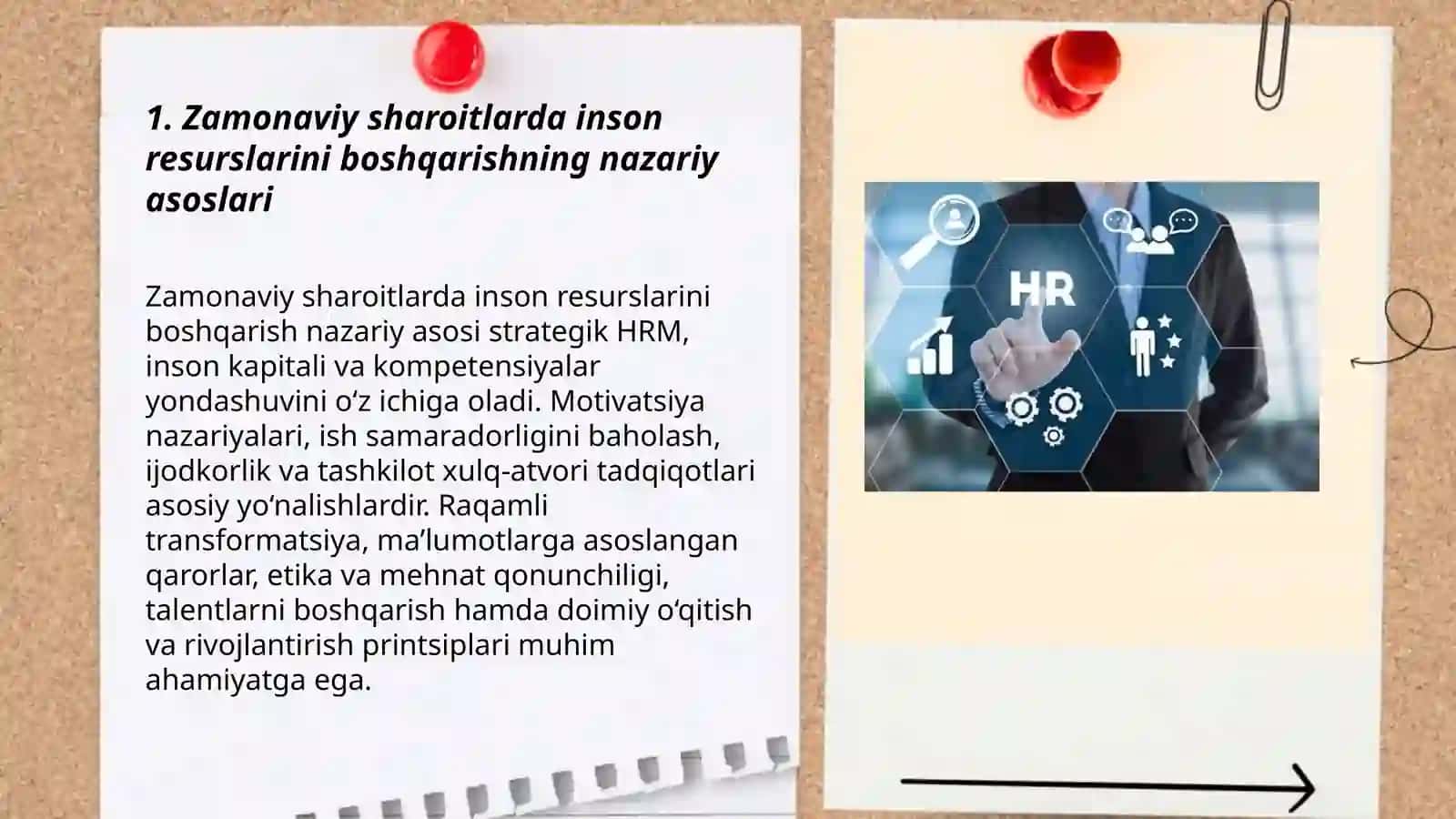 Zamonaviy sharoitlarda inson resurslarini boshqarishning tutgan oʻrni va strategiyasi faktlar asosida 3