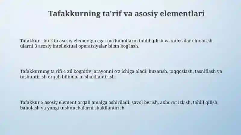 Tafakkurning bilish jarayoni sifatidagi mohiyati 3