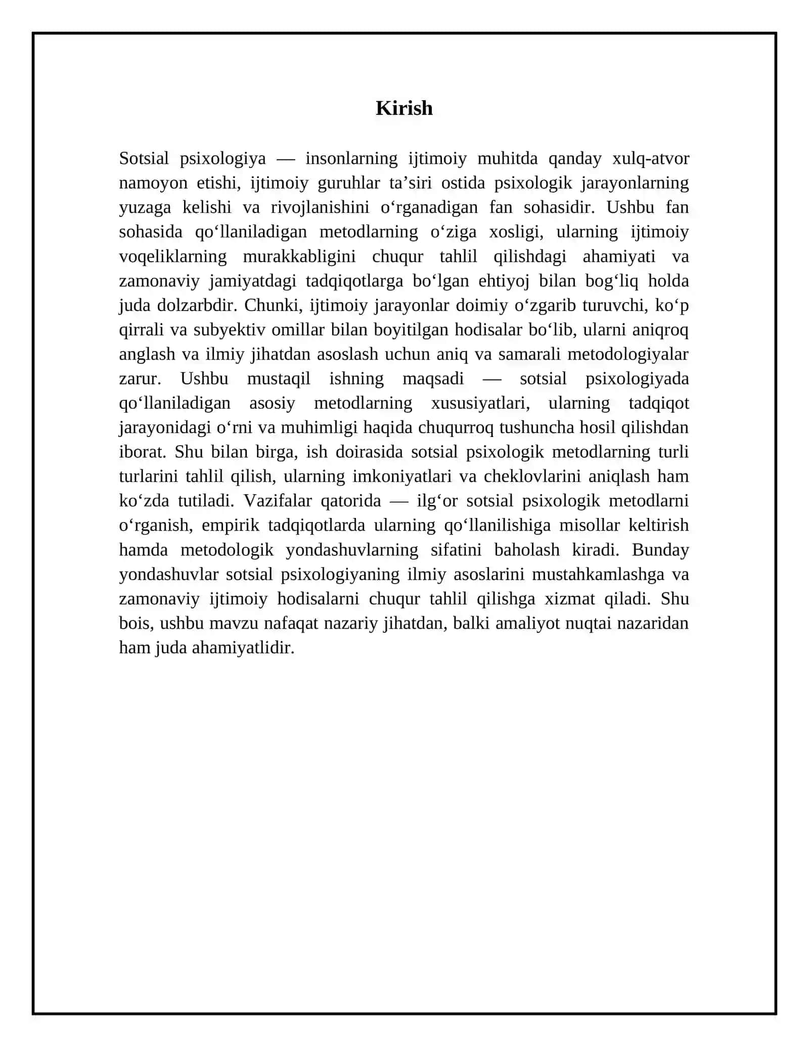Sotsial psixologiyada foydalanilgan metodlarning oʻziga xosligi 3