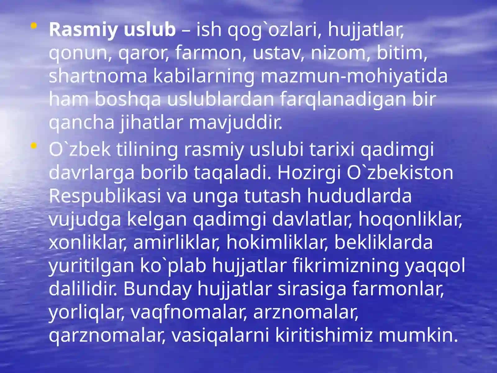 Hujjat turlari va xususiyatlari 3